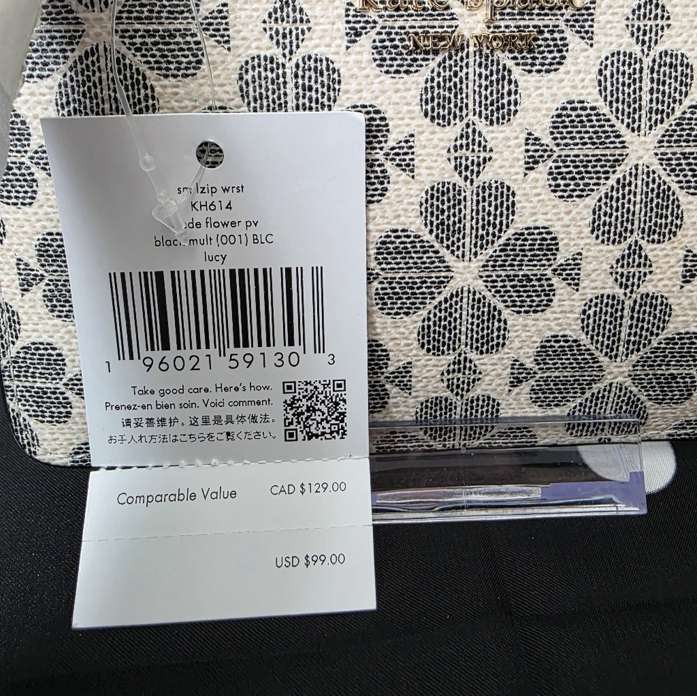 Kate Spade Black Wallet with Gold Zipper - Picture 9 of 10